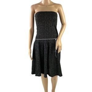 Free People Strapless Metallic Weave Dress